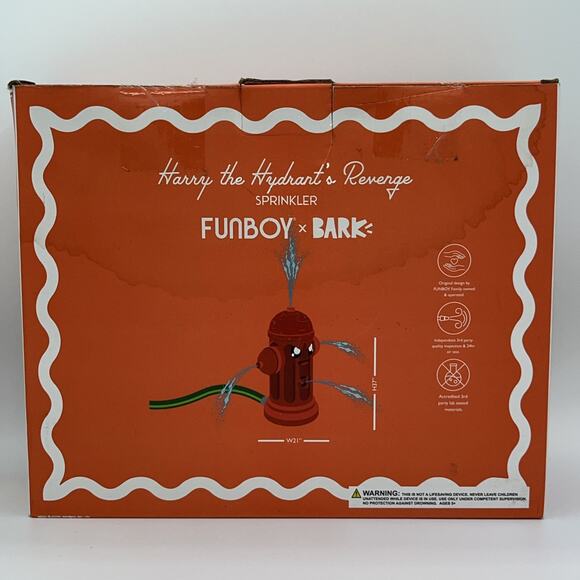 Funboy x Bark "Harry The Hydrant's Revenge" Inflatable Sprinkler 21" x 37" NEW! - Picture 1 of 7